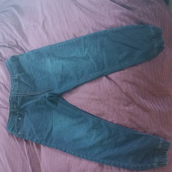 Denim joggers. Comfy, broken in. - Picture 1 of 2